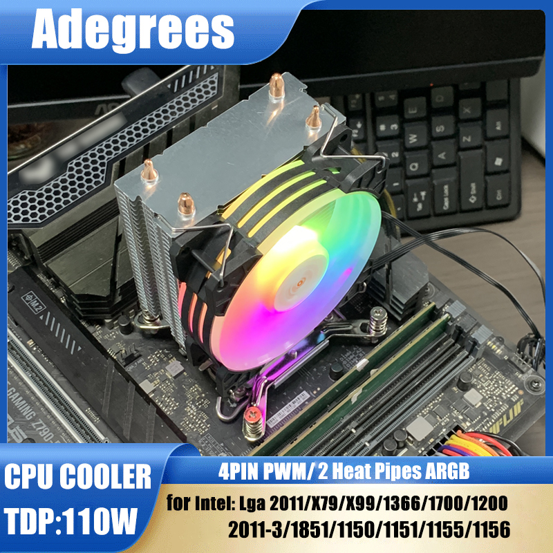 Esports Gaming Fan - 2 Heat Pipes ARGB CPU Cooler