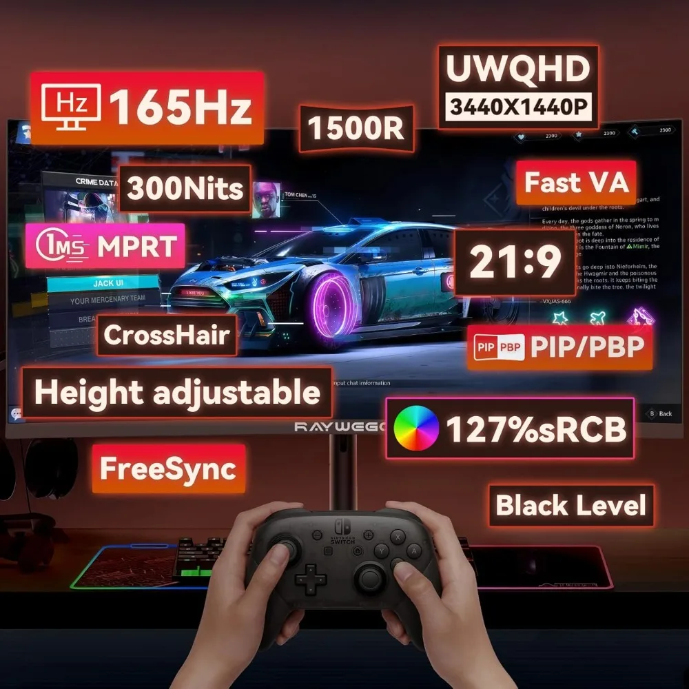 US Shipping 34 Inch Curved Gam - огляд і ціна Gaming Monitor Curved