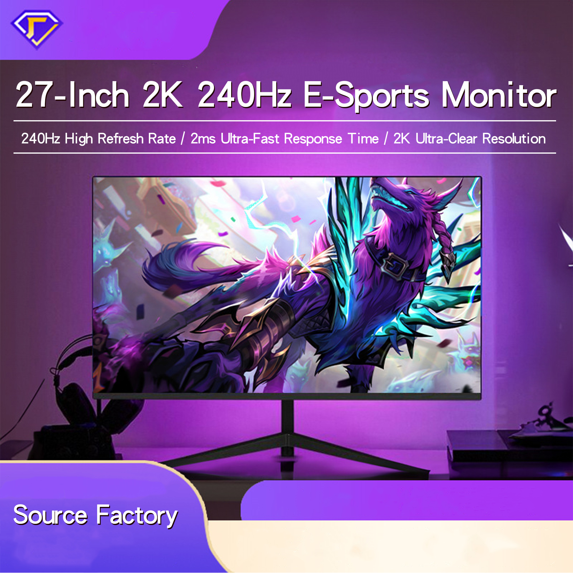 27 Inch 2K Curved Gaming Monit - огляд і ціна Esports Gaming Monitor