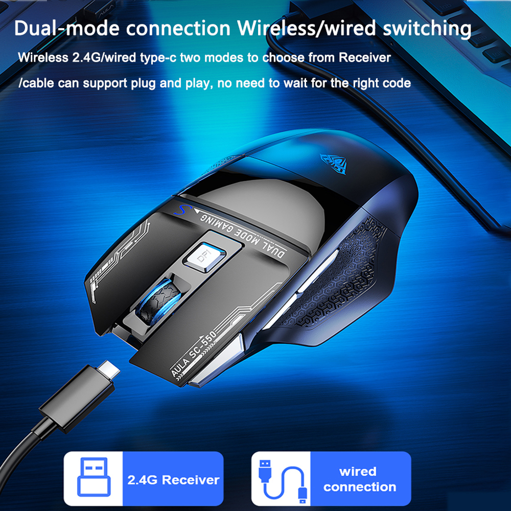 AULA SC550 Gaming Mouse 2.4G W - огляд і ціна Esports Gaming Design