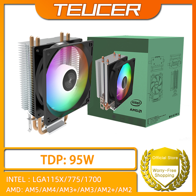 TEUCER CPU Cooler 2 4 Heat Pip - огляд і ціна Esports Gaming Fan